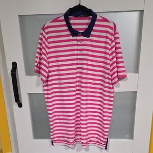Ralph Lauren Pink and White Striped Polo Shirt